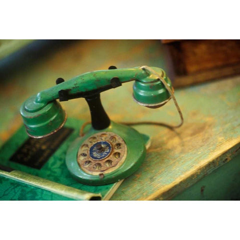 Vintage Phone I Gold Ornate Wood Framed Art Print with Double Matting by Clayton-Thompson, Philip