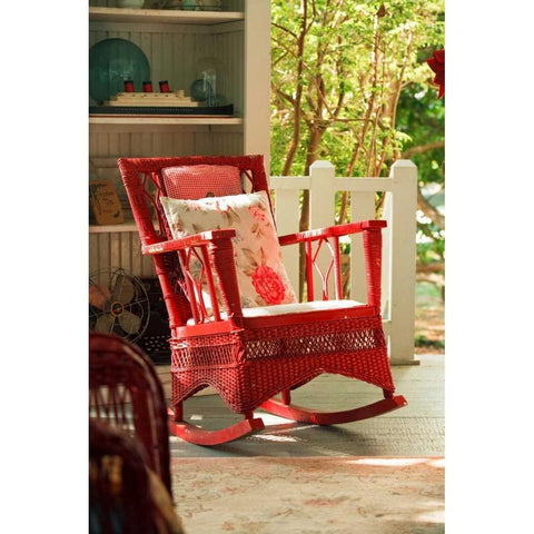 Rocker on the Porch II Black Modern Wood Framed Art Print with Double Matting by Clayton-Thompson, Philip