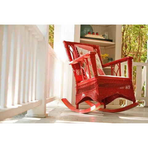 Rocker on the Porch III White Modern Wood Framed Art Print by Clayton-Thompson, Philip