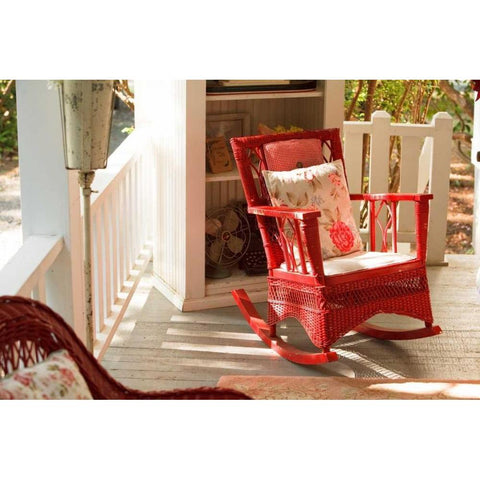 Rocker on the Porch IV Black Modern Wood Framed Art Print with Double Matting by Clayton-Thompson, Philip