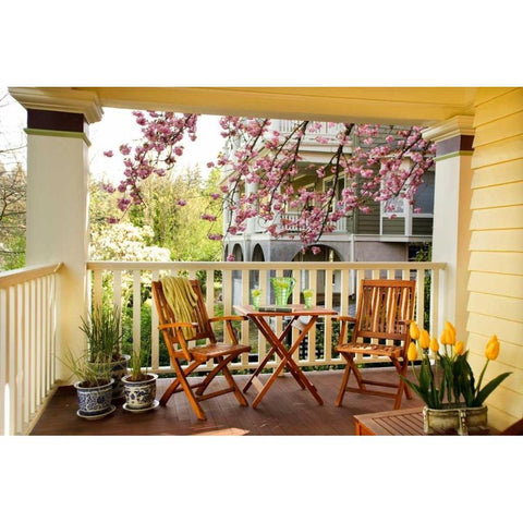 Dining on the Porch I Gold Ornate Wood Framed Art Print with Double Matting by Clayton-Thompson, Philip