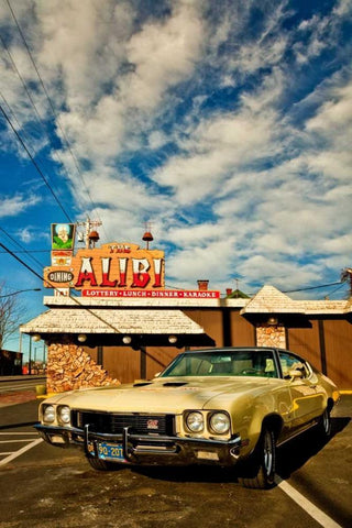 Vintage Car I White Modern Wood Framed Art Print with Double Matting by Clayton-Thompson, Philip