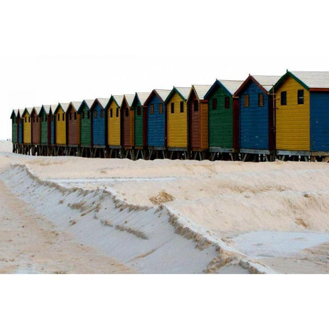 Beach Cottages II Black Modern Wood Framed Art Print with Double Matting by Underdahl, Dana