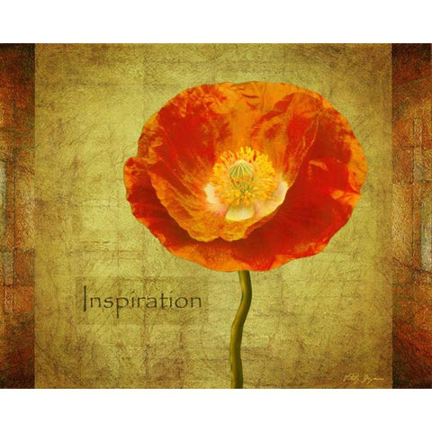 Sun Poppy Inspiration White Modern Wood Framed Art Print by Geyman, Vitaly