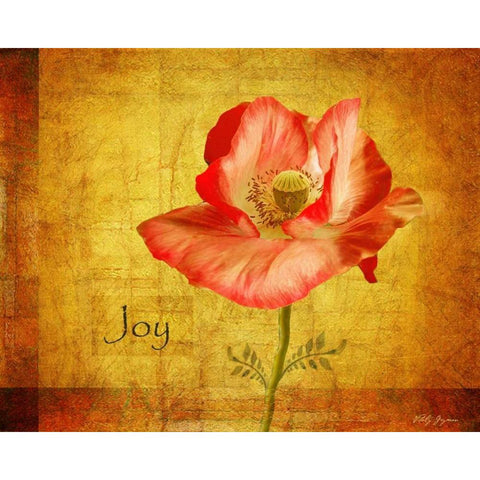 Royal Poppy Joy White Modern Wood Framed Art Print by Geyman, Vitaly