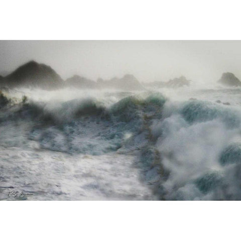 Stormy Blue Ocean White Modern Wood Framed Art Print by Geyman, Vitaly