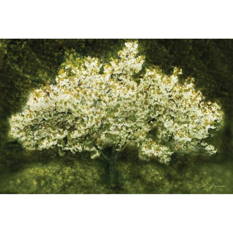 White Cherry Tree II Gold Ornate Wood Framed Art Print with Double Matting by Geyman, Vitaly