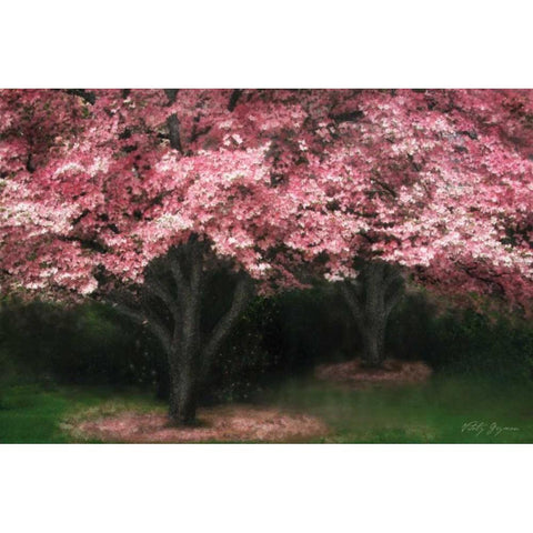 Pink Dogwood II White Modern Wood Framed Art Print by Geyman, Vitaly