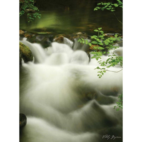 Soothing Waters II Black Modern Wood Framed Art Print with Double Matting by Geyman, Vitaly