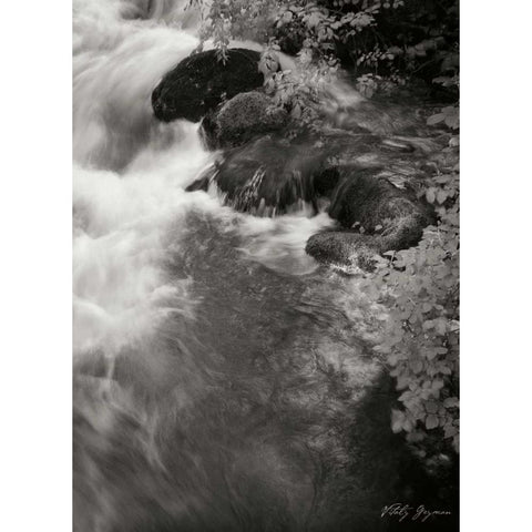 Flowing Waters II White Modern Wood Framed Art Print by Geyman, Vitaly