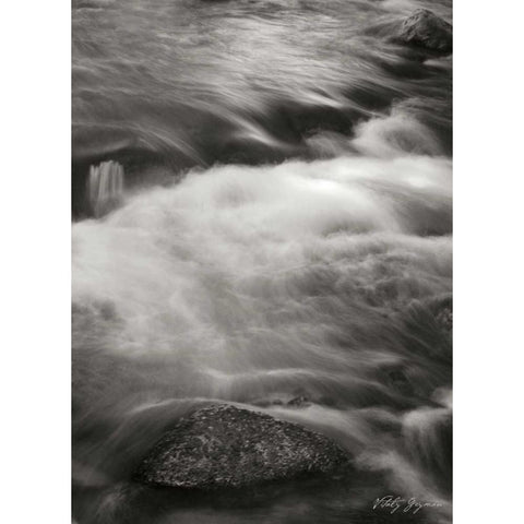 Flowing Waters V White Modern Wood Framed Art Print by Geyman, Vitaly