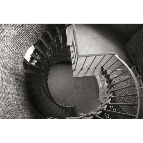 Lighthouse Stairs II Black Modern Wood Framed Art Print with Double Matting by Geyman, Vitaly