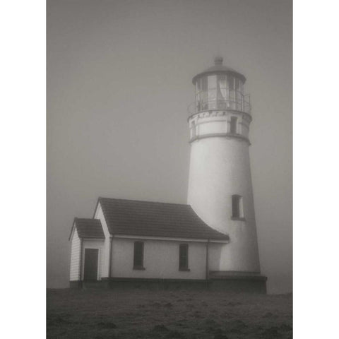 Misty Lighthouse II White Modern Wood Framed Art Print by Geyman, Vitaly