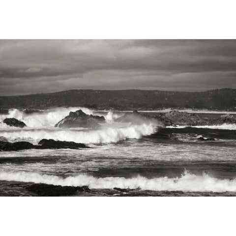 Ocean Fury II Black Modern Wood Framed Art Print with Double Matting by Geyman, Vitaly