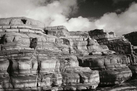 Pt. Lobos Rocks I White Modern Wood Framed Art Print with Double Matting by Geyman, Vitaly