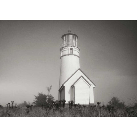 Misty Lighthouse IV White Modern Wood Framed Art Print by Geyman, Vitaly