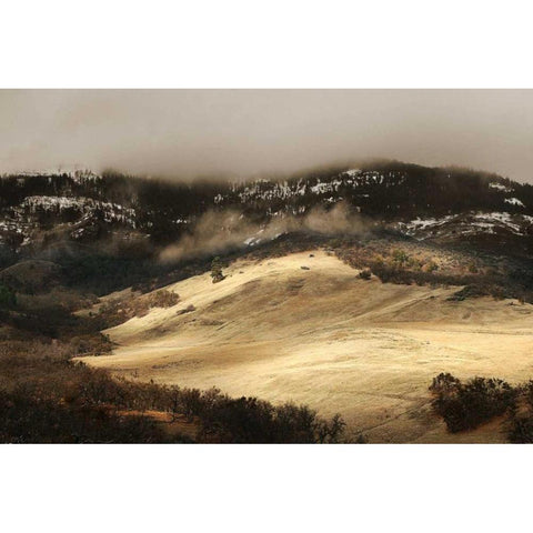 Mountain Glow Black Modern Wood Framed Art Print with Double Matting by Geyman, Vitaly