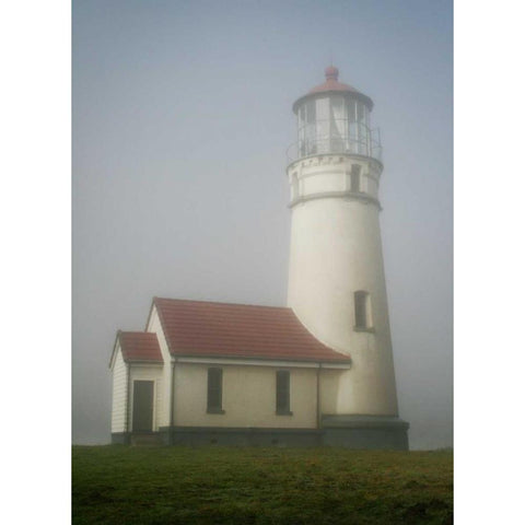 Misty Lighthouse II Black Modern Wood Framed Art Print by Geyman, Vitaly