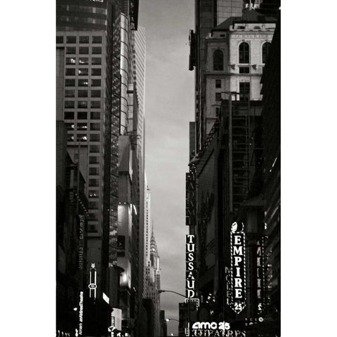 Manhatten Sky Black Modern Wood Framed Art Print with Double Matting by Vitaly, Geyman