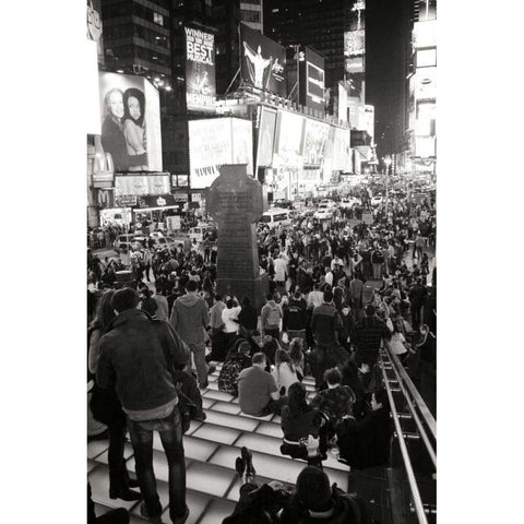 Time Square Vibe White Modern Wood Framed Art Print by Vitaly, Geyman