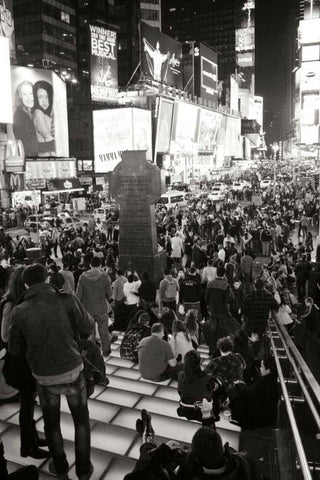 Time Square Vibe Black Ornate Wood Framed Art Print with Double Matting by Vitaly, Geyman