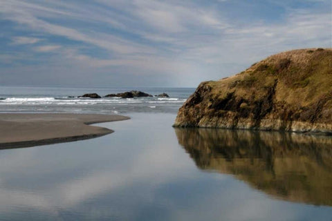 Perfect Stillness White Modern Wood Framed Art Print with Double Matting by Geyman, Vitaly