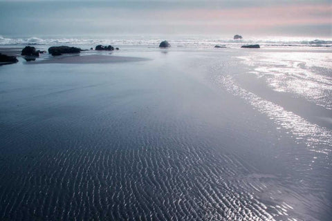 Seashore Serenity III White Modern Wood Framed Art Print with Double Matting by Geyman, Vitaly