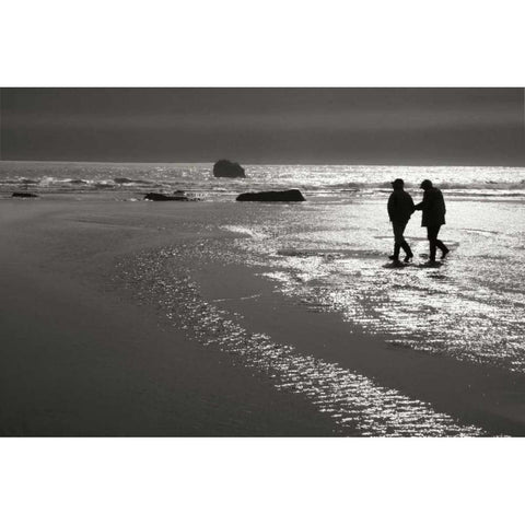 Sunset for Two Black Modern Wood Framed Art Print with Double Matting by Geyman, Vitaly