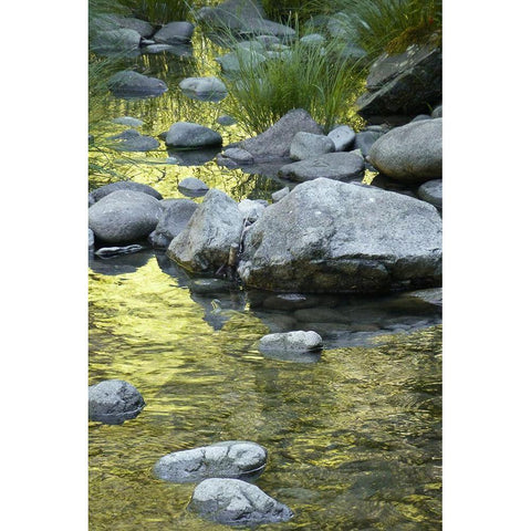 Lucious Falls II Black Modern Wood Framed Art Print with Double Matting by Geyman, Vitaly