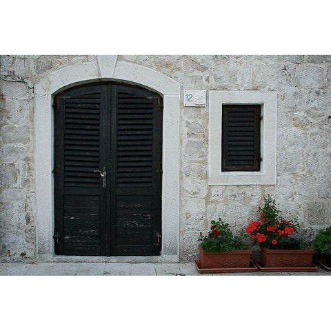 Croatia Door I White Modern Wood Framed Art Print by Geyman, Vitaly