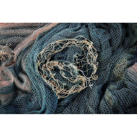 Fish Net Mystery I White Modern Wood Framed Art Print by Geyman, Vitaly