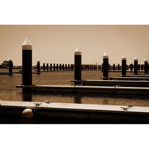 Marina Black Modern Wood Framed Art Print by Geyman, Vitaly