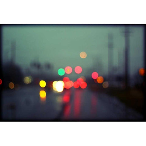 City Lights I Black Modern Wood Framed Art Print by White, Leesa