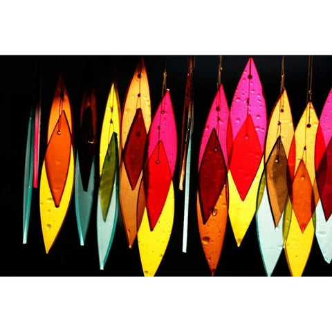 Chimes II Black Modern Wood Framed Art Print by White, Leesa