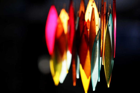 Chimes IV Black Ornate Wood Framed Art Print with Double Matting by White, Leesa