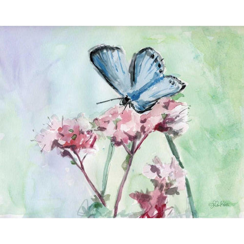 Watercolor Butterfly I Gold Ornate Wood Framed Art Print with Double Matting by Roberto, LuAnn