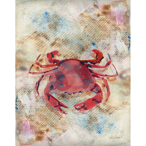 Red Crab Black Modern Wood Framed Art Print with Double Matting by Roberto, LuAnn