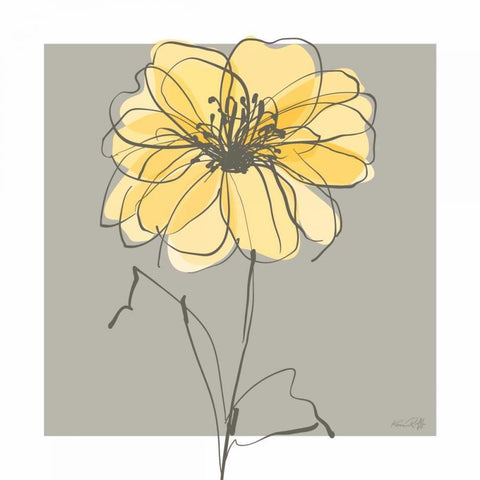 Yellow and Gray II White Modern Wood Framed Art Print by Ruff, Kris