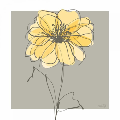 Yellow and Gray II Black Ornate Wood Framed Art Print with Double Matting by Ruff, Kris
