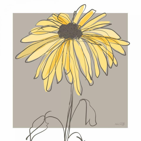 Yellow and Gray IV Gold Ornate Wood Framed Art Print with Double Matting by Ruff, Kris