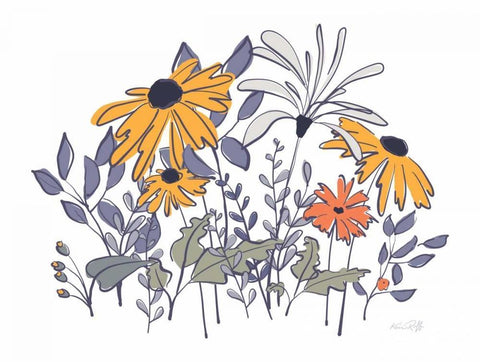 Primavera Garden II Black Ornate Wood Framed Art Print with Double Matting by Ruff, Kris