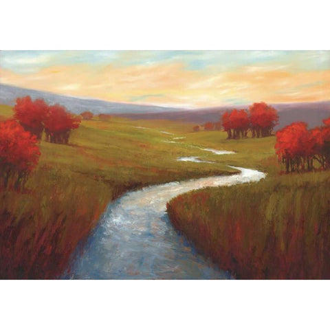 Fall Creek Meadow Black Modern Wood Framed Art Print with Double Matting by Reeves, Molly