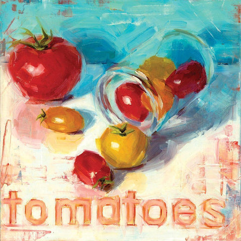 Tomatoes White Modern Wood Framed Art Print with Double Matting by Salness, Annie