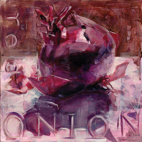 Red Onion Black Ornate Wood Framed Art Print with Double Matting by Salness, Annie