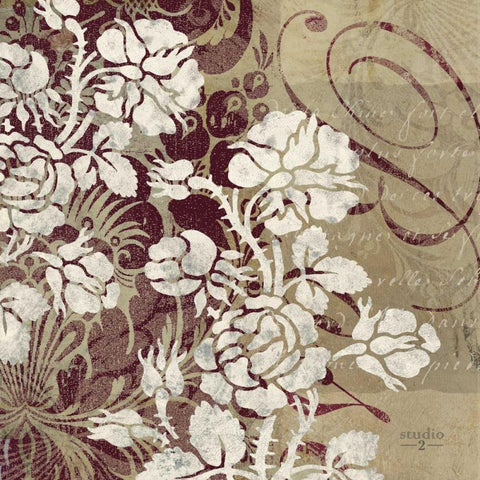 Argento I Gold Ornate Wood Framed Art Print with Double Matting by Studio 2