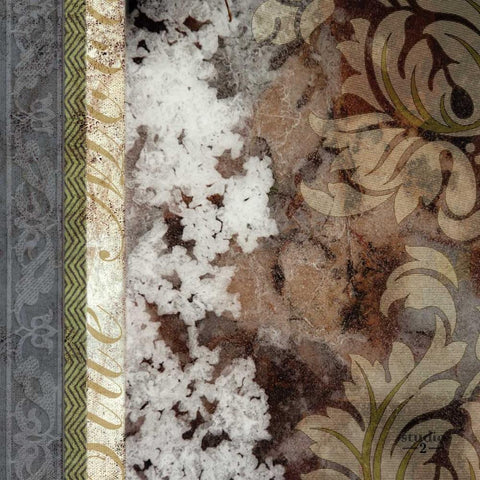 Winter Damask I Gold Ornate Wood Framed Art Print with Double Matting by Studio 2