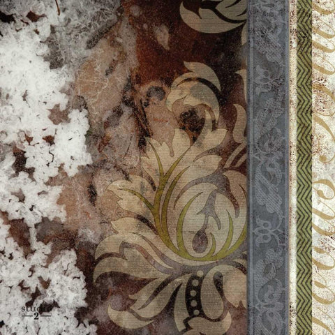 Winter Damask II Gold Ornate Wood Framed Art Print with Double Matting by Studio 2