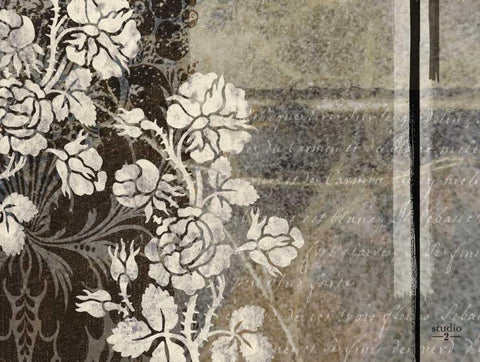 Gray Argento I White Modern Wood Framed Art Print with Double Matting by Studio 2