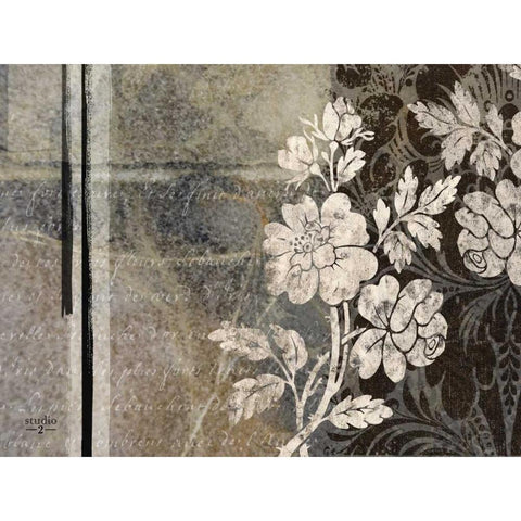 Gray Argento II Black Modern Wood Framed Art Print by Studio 2