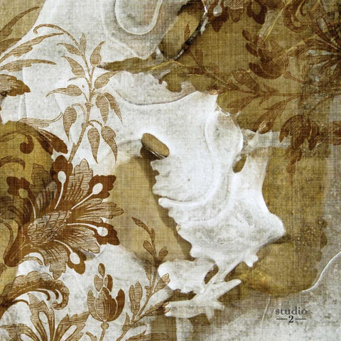 Flow II Gold Ornate Wood Framed Art Print with Double Matting by Studio 2